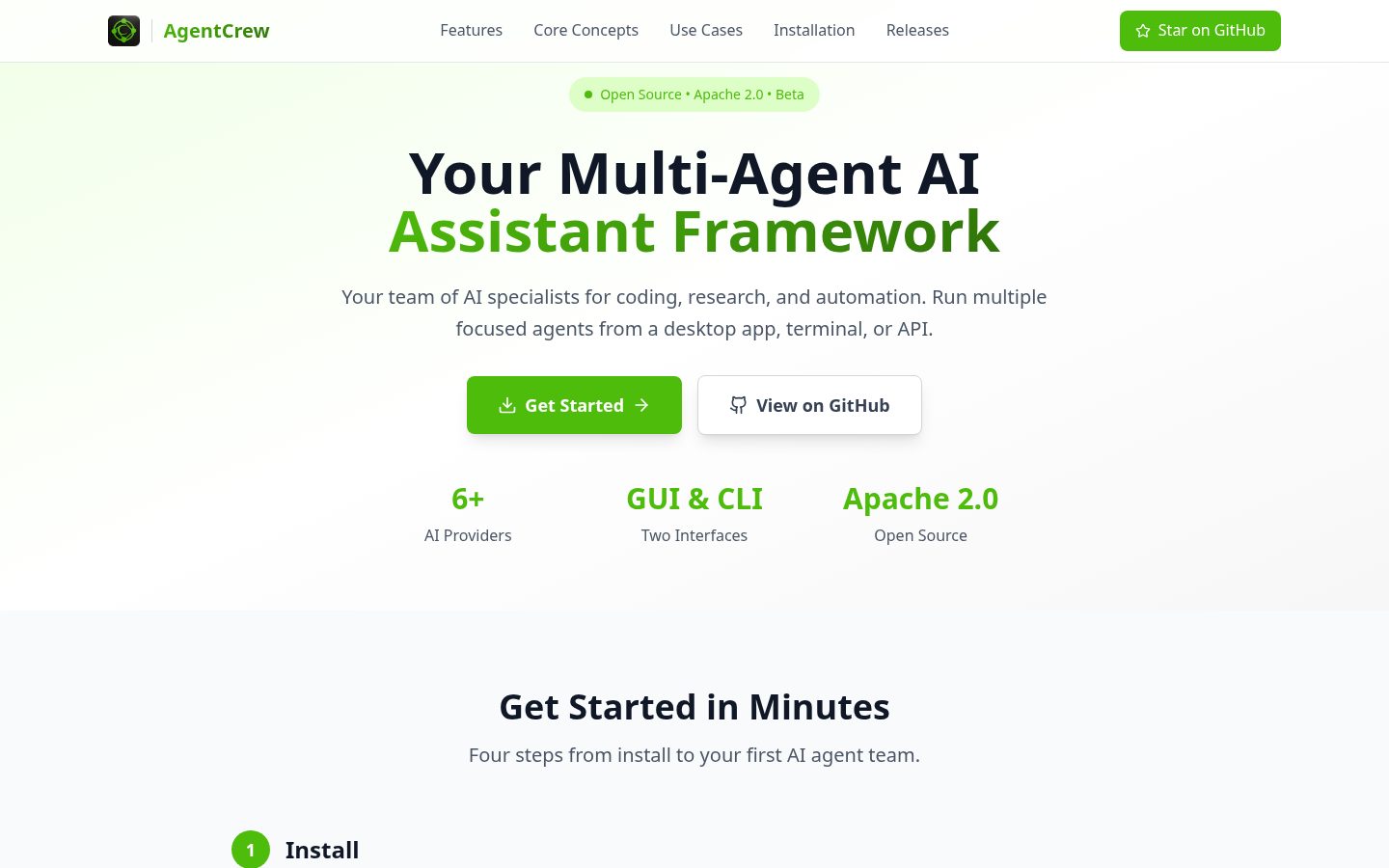 AgentCrew Homepage