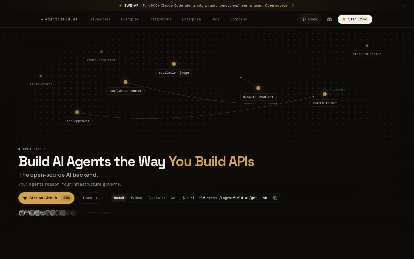Agentfield Homepage