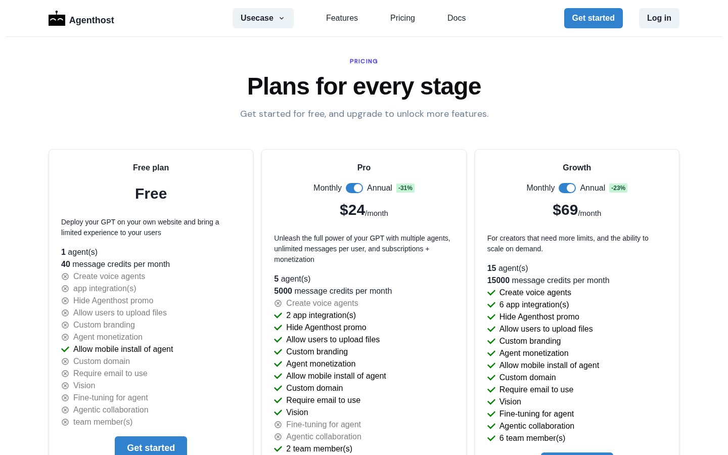 Agenthost Pricing