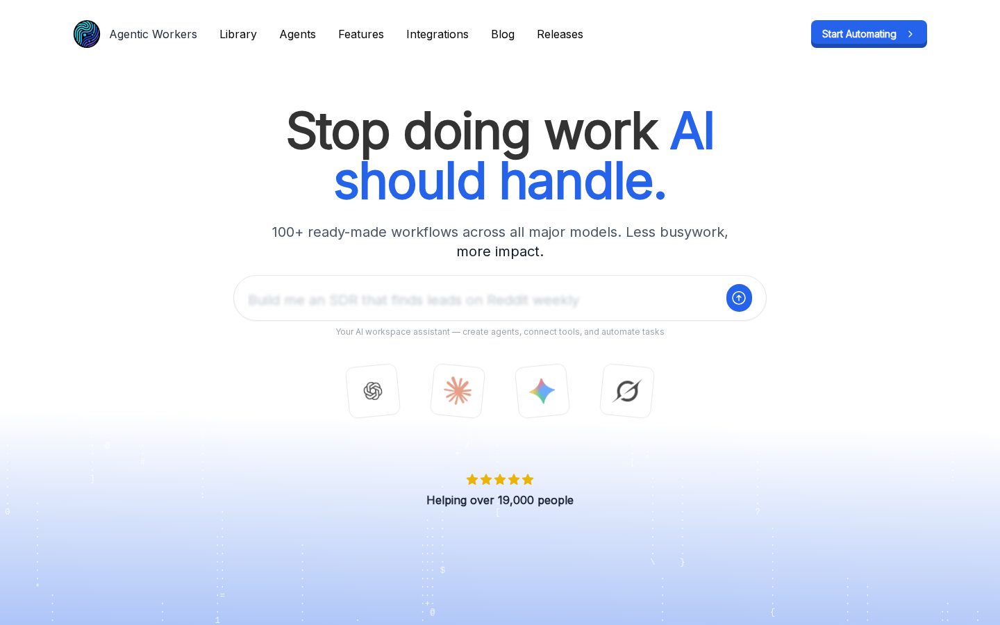 Agentic Workers Homepage