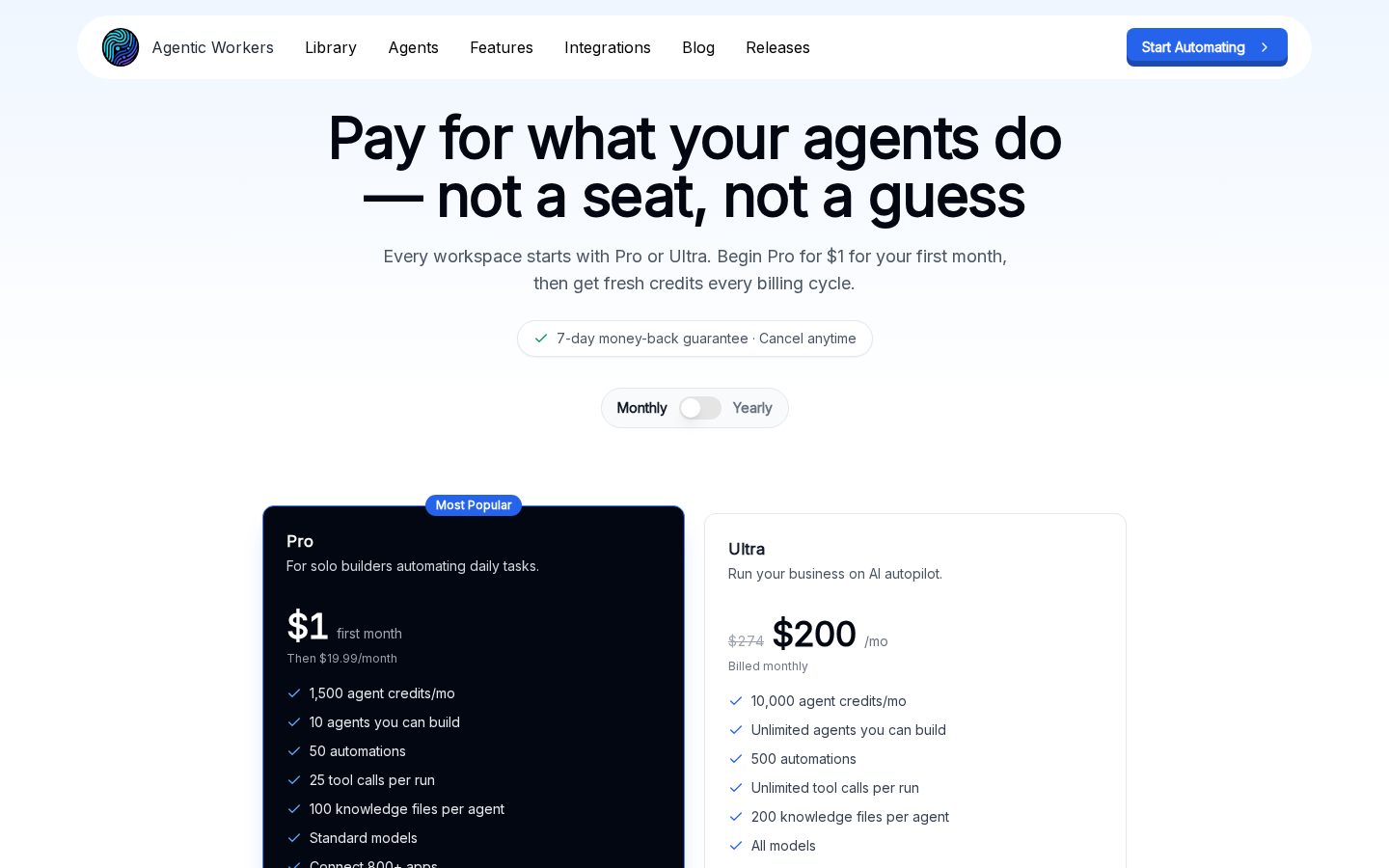 Agentic Workers Pricing
