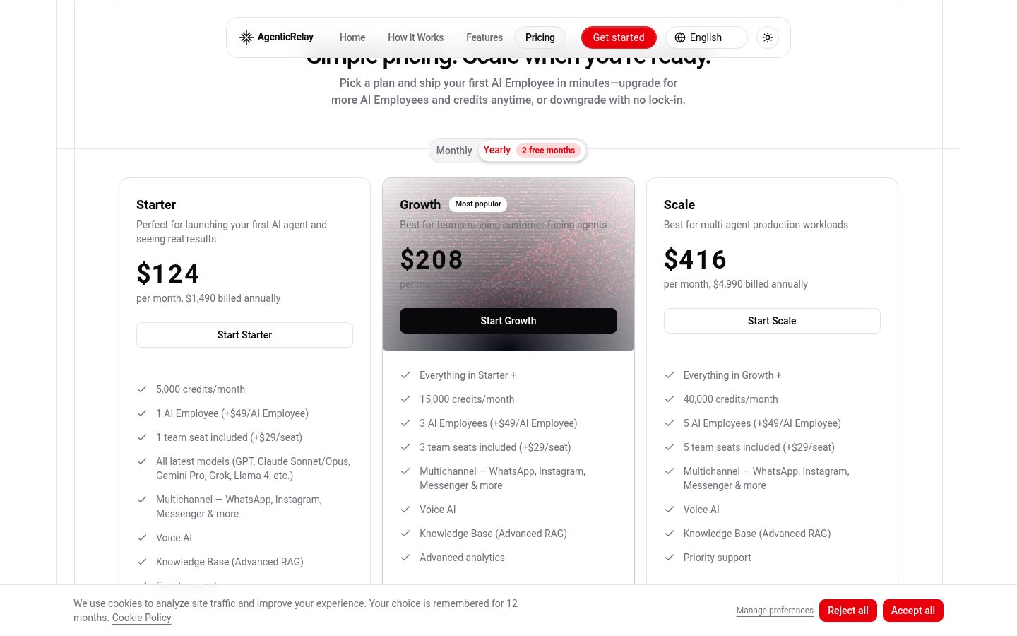 AgenticRelay Pricing