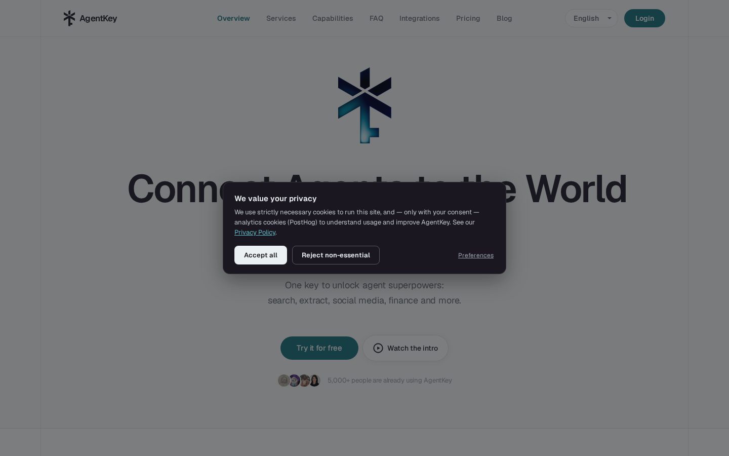 AgentKey Homepage