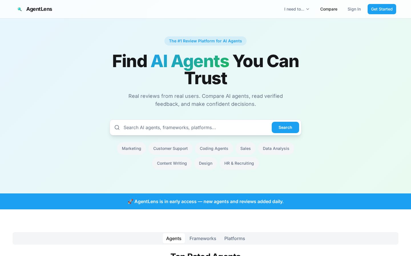 AgentLens Homepage