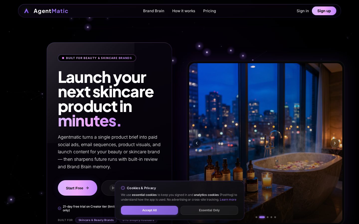 Agentmatic Homepage