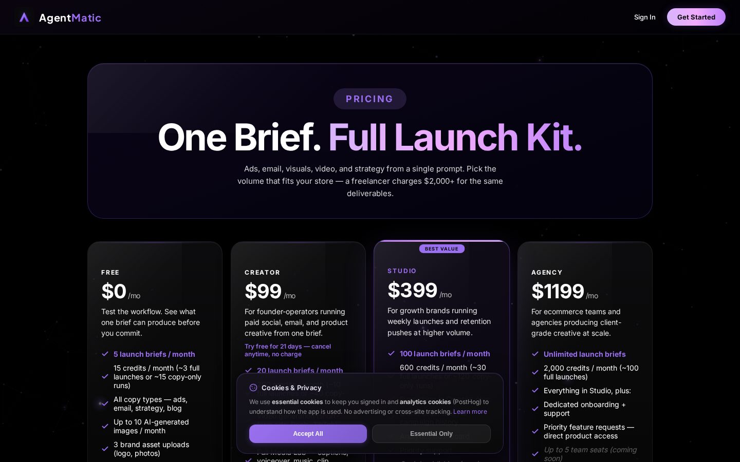 Agentmatic Pricing