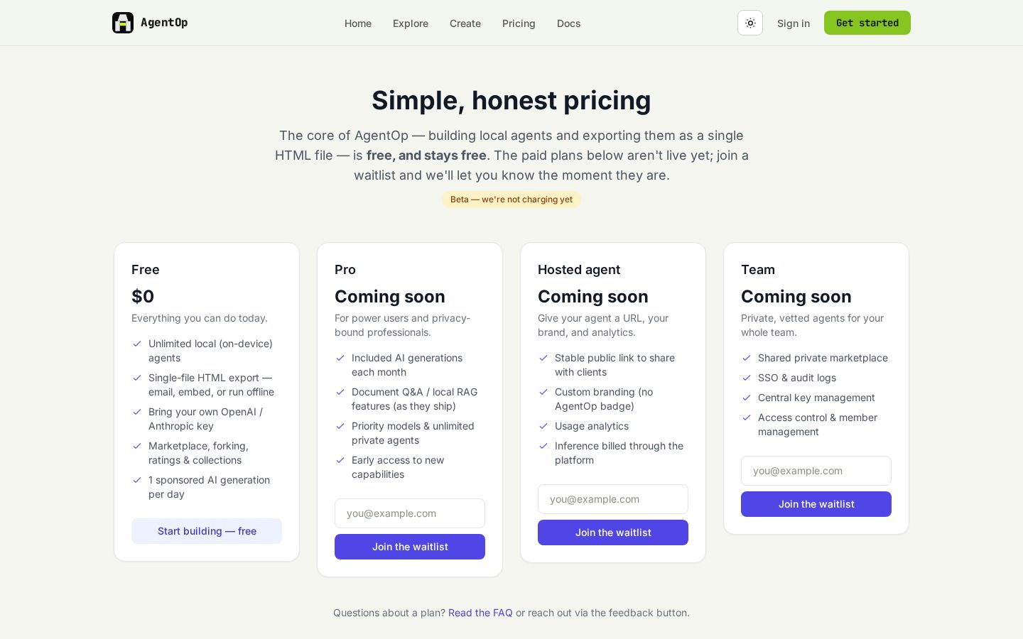AgentOp Pricing