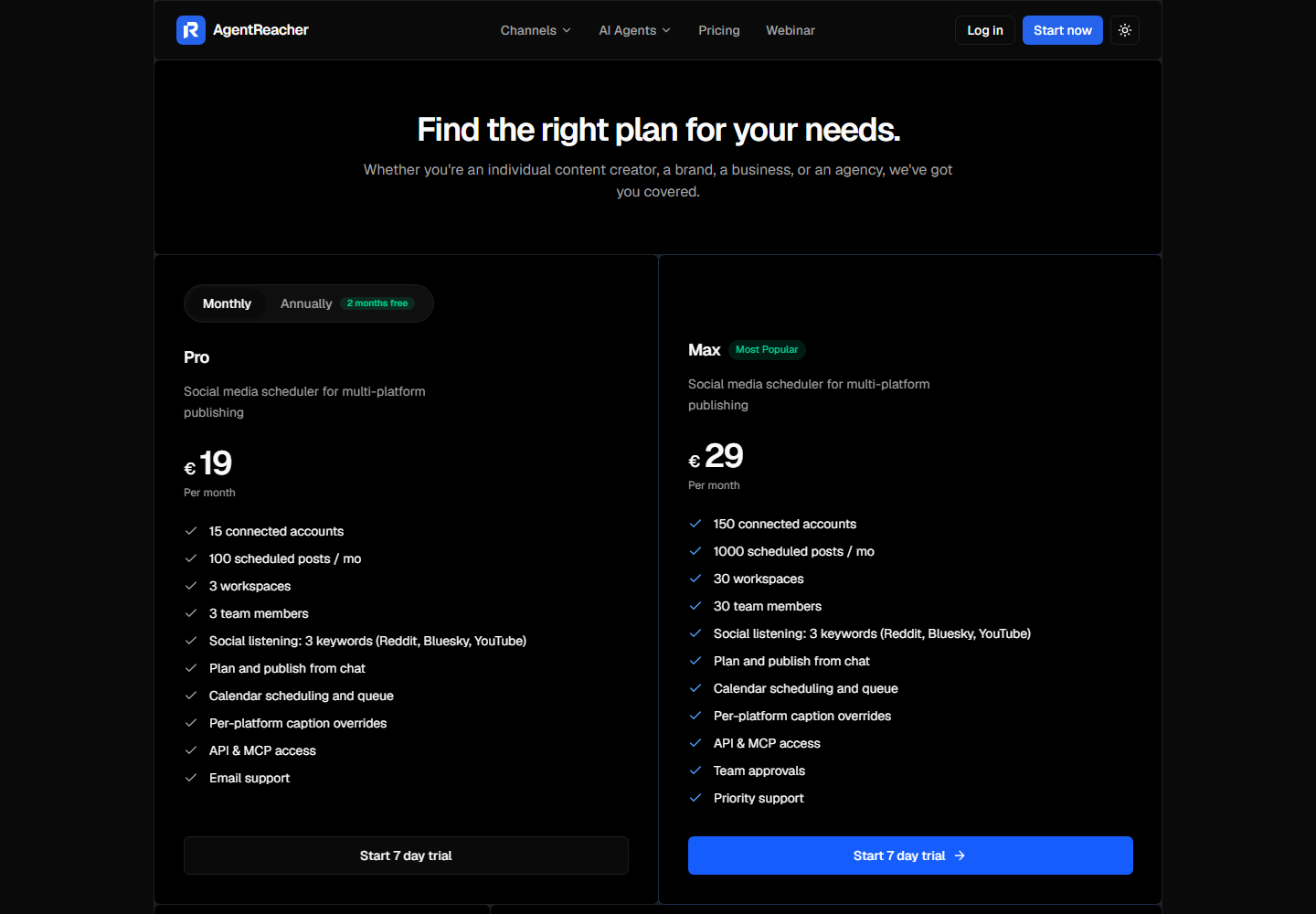 AgentReacher pricing