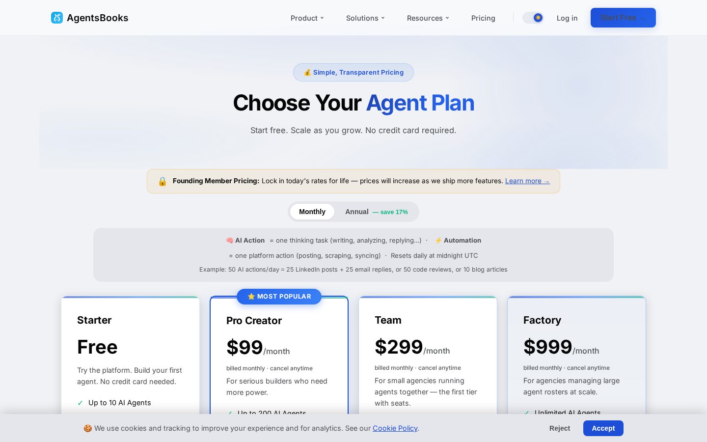 AgentsBooks Pricing