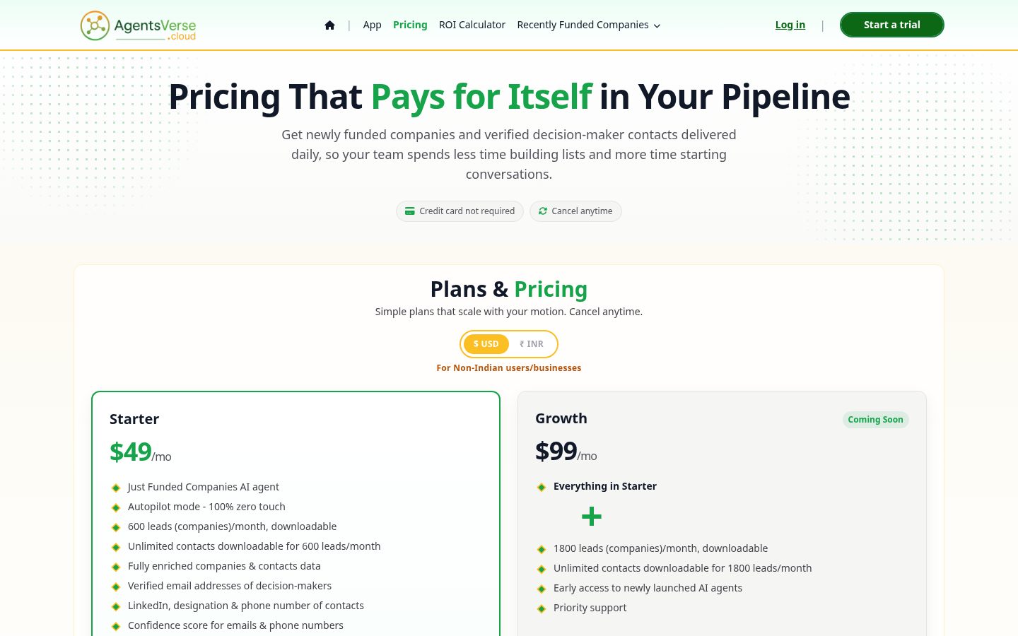 AgentsVerse Pricing