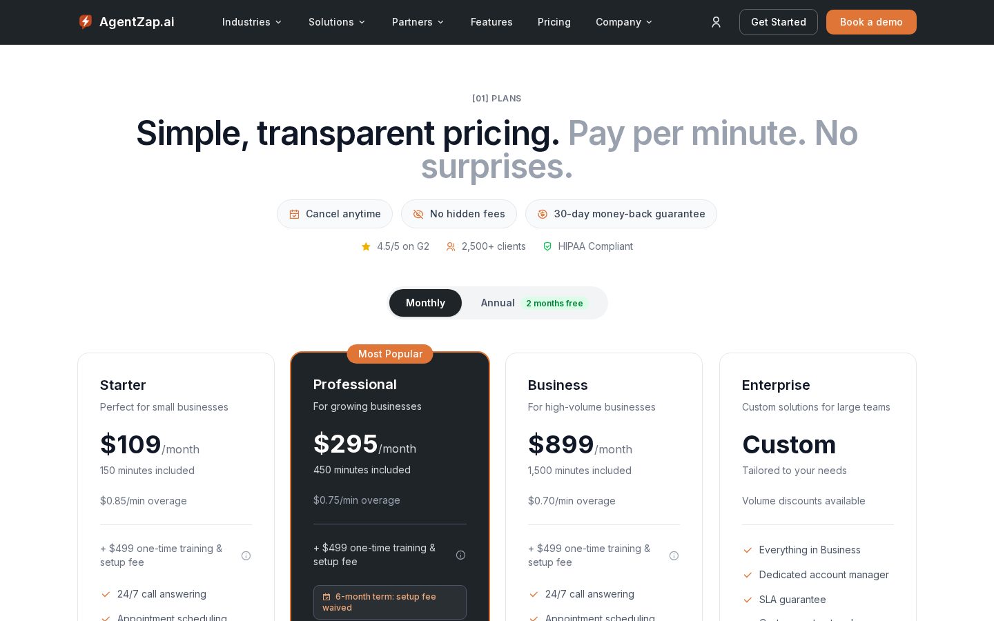AgentZap.ai Pricing