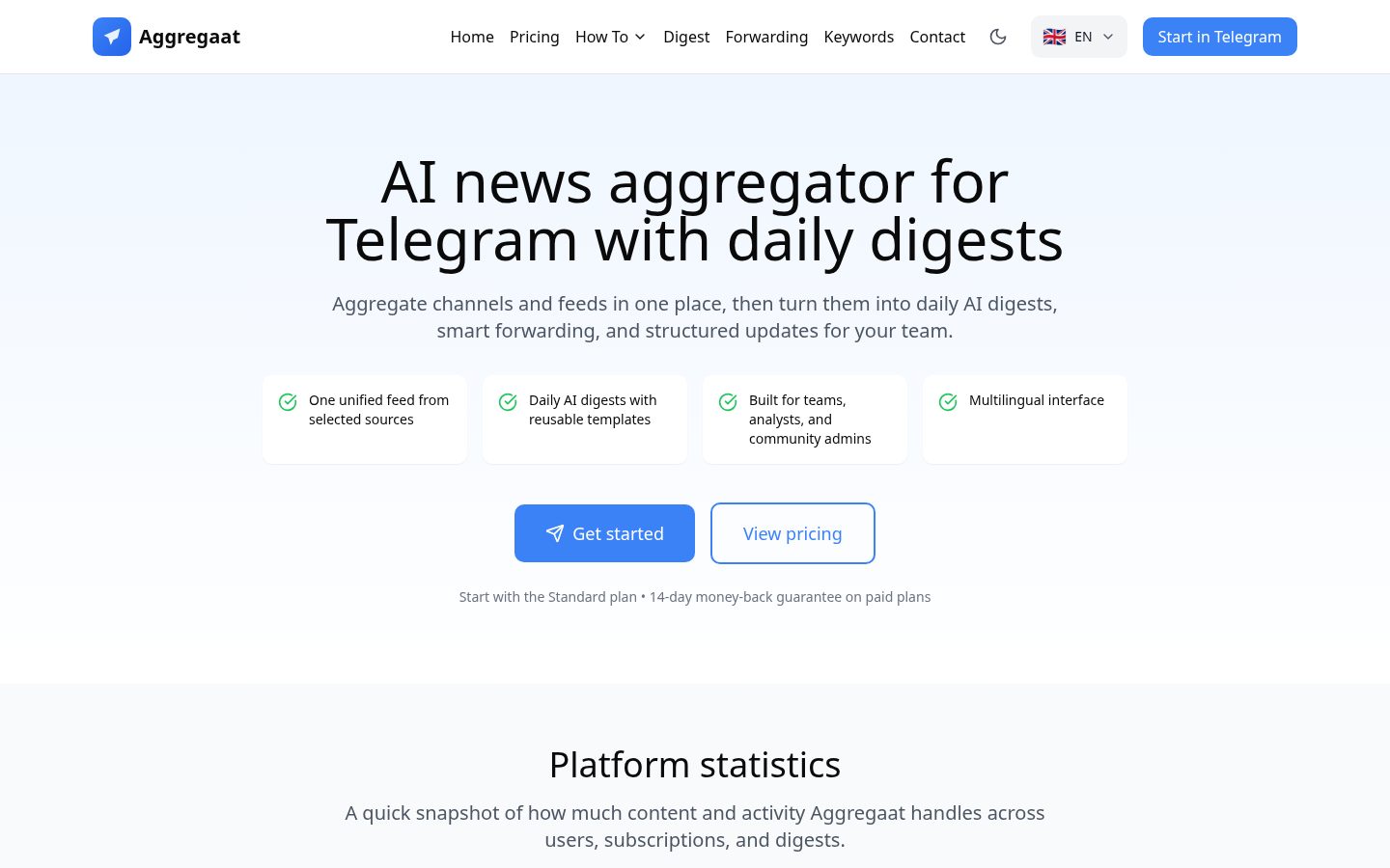 Aggregaat Homepage
