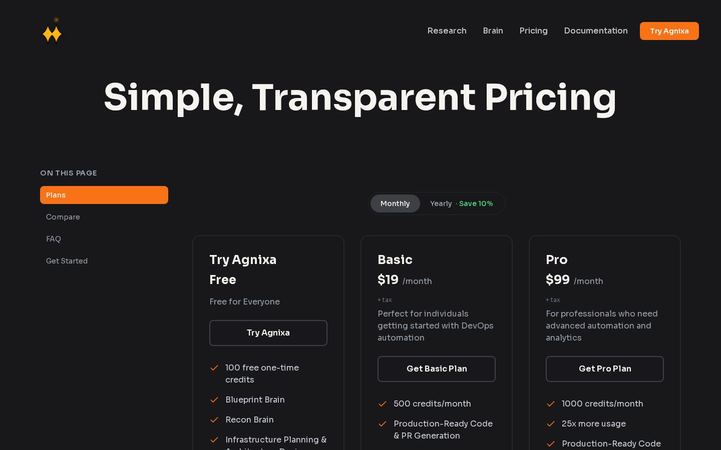 Agnixa Pricing