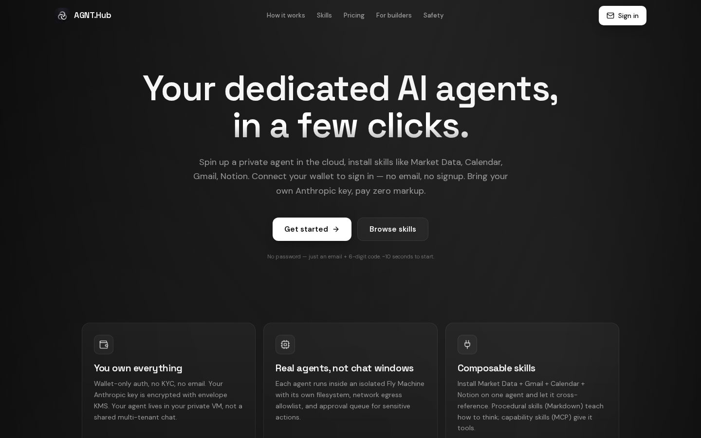AGNT.Hub Homepage