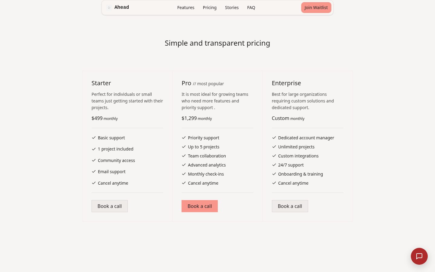 Ahead Pricing