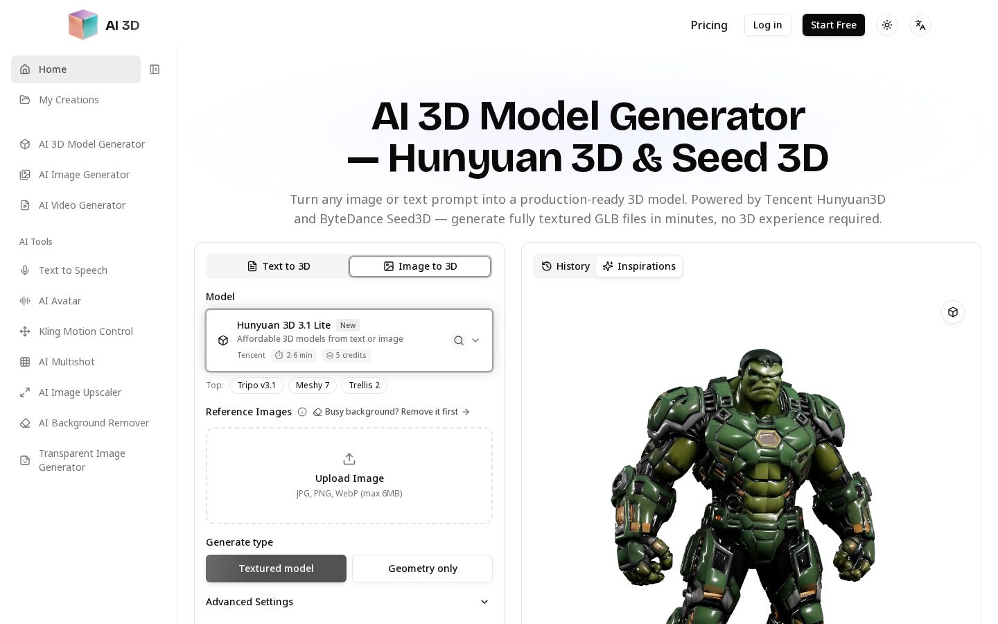 AI 3D Homepage