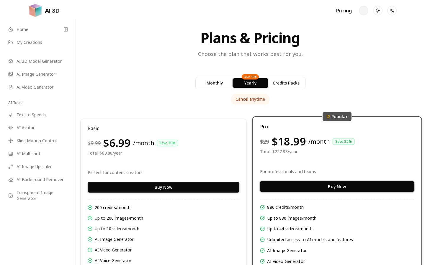 AI 3D Pricing