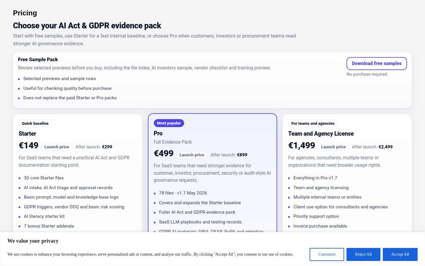 AI Act SaaS Pricing