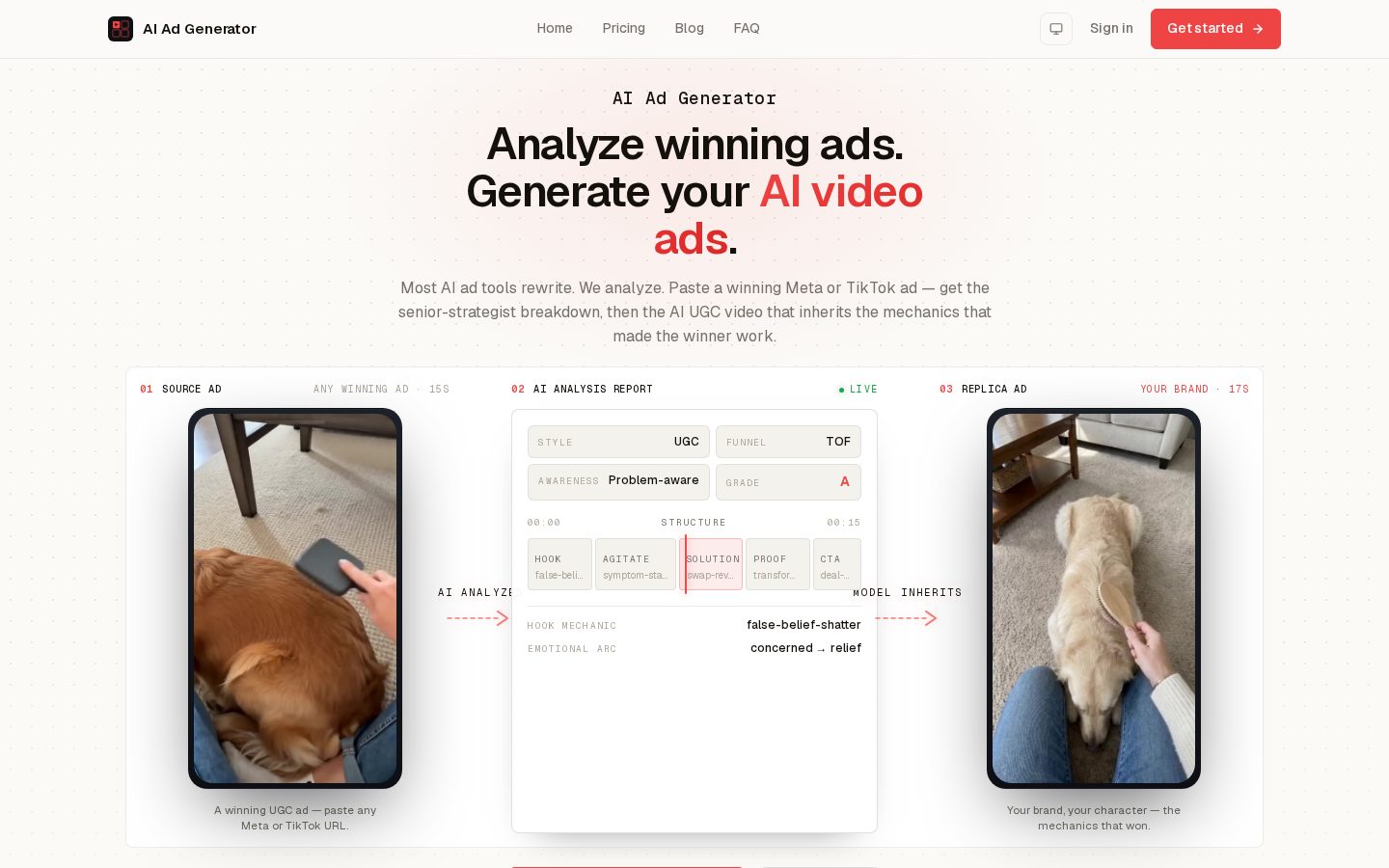AI Ad Generator Homepage
