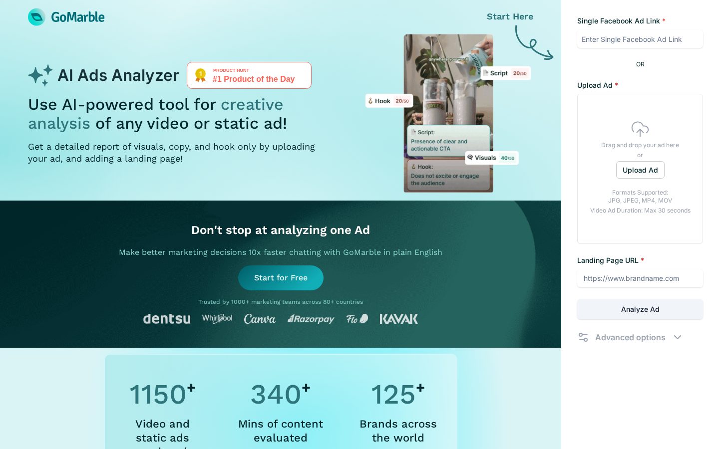 AI Ads Analyzer Homepage