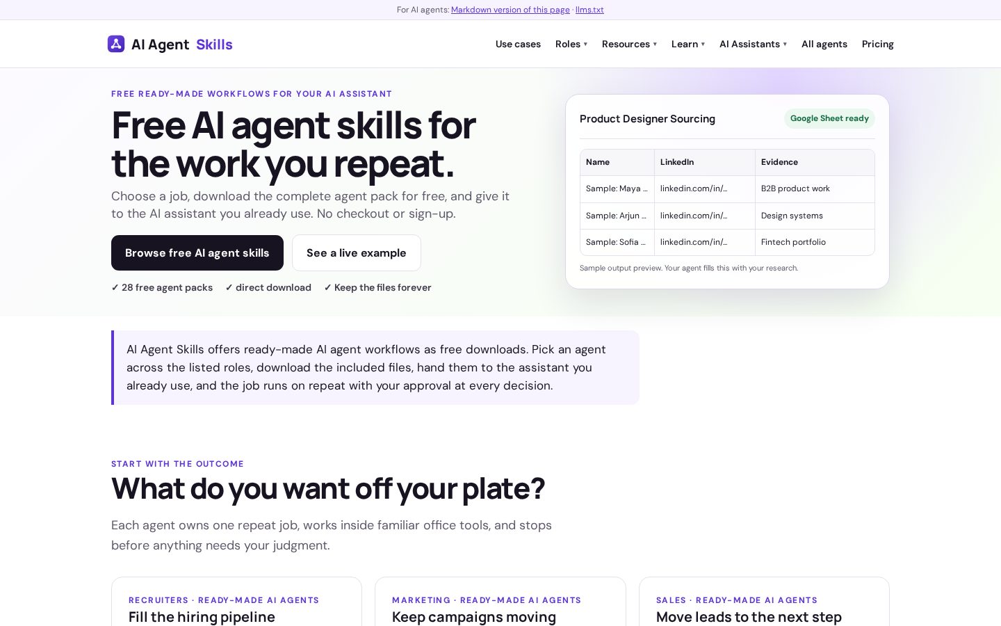 AI Agent Skills Homepage