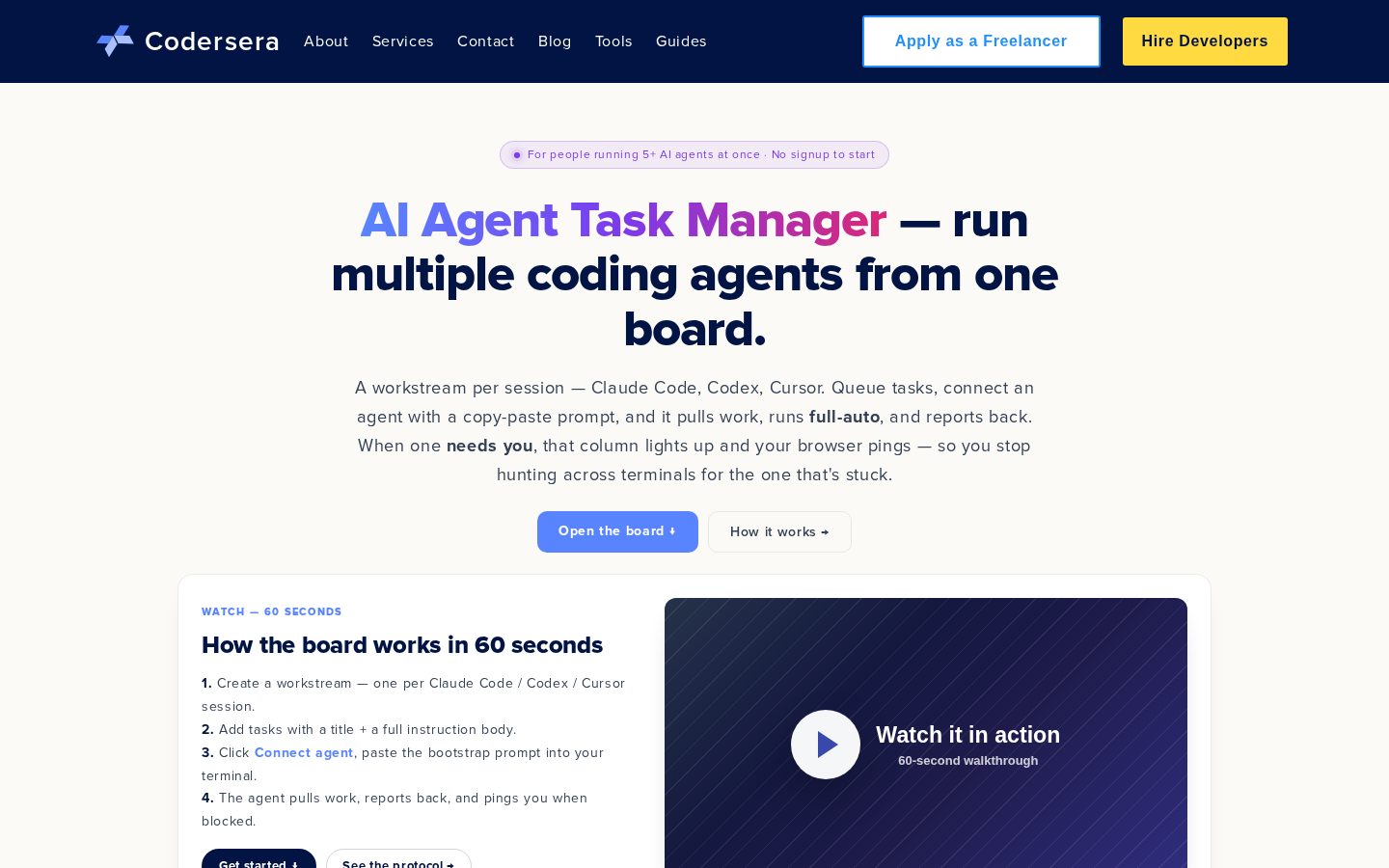 AI Agent Task Manager Homepage