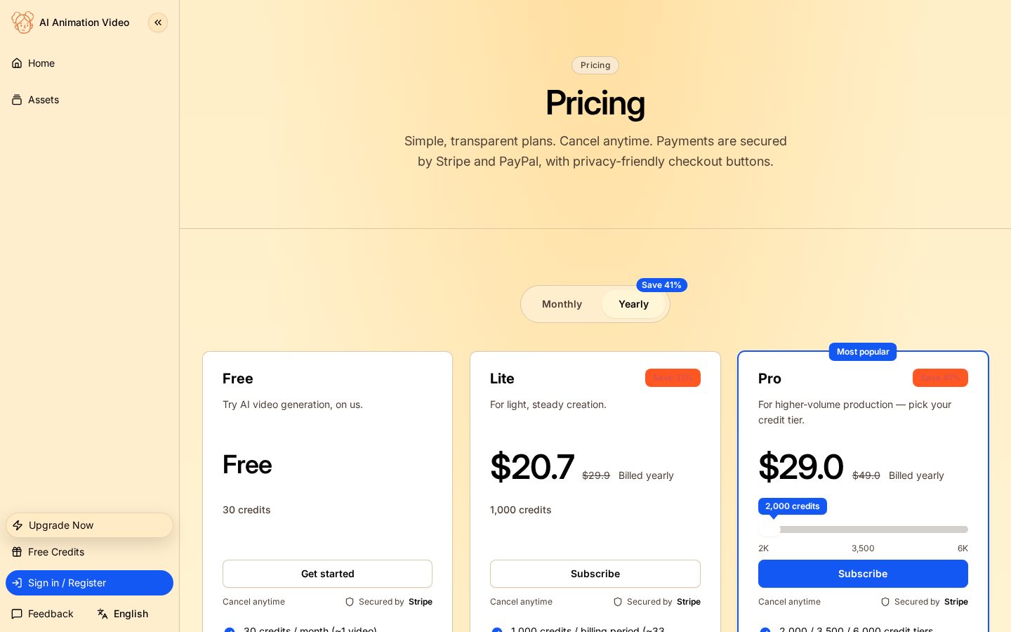AI Animation Video Pricing