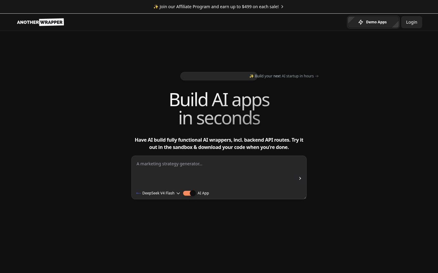 AI App Generator Homepage