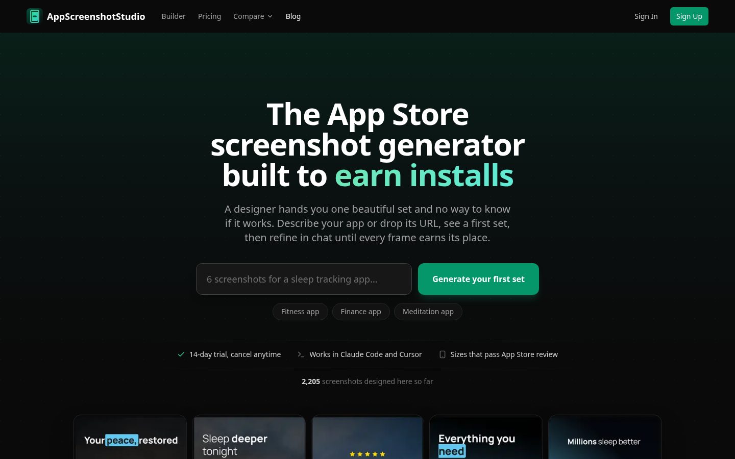 AI App Store Preview Maker Homepage