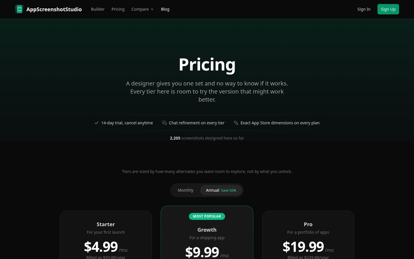 AI App Store Preview Maker Pricing