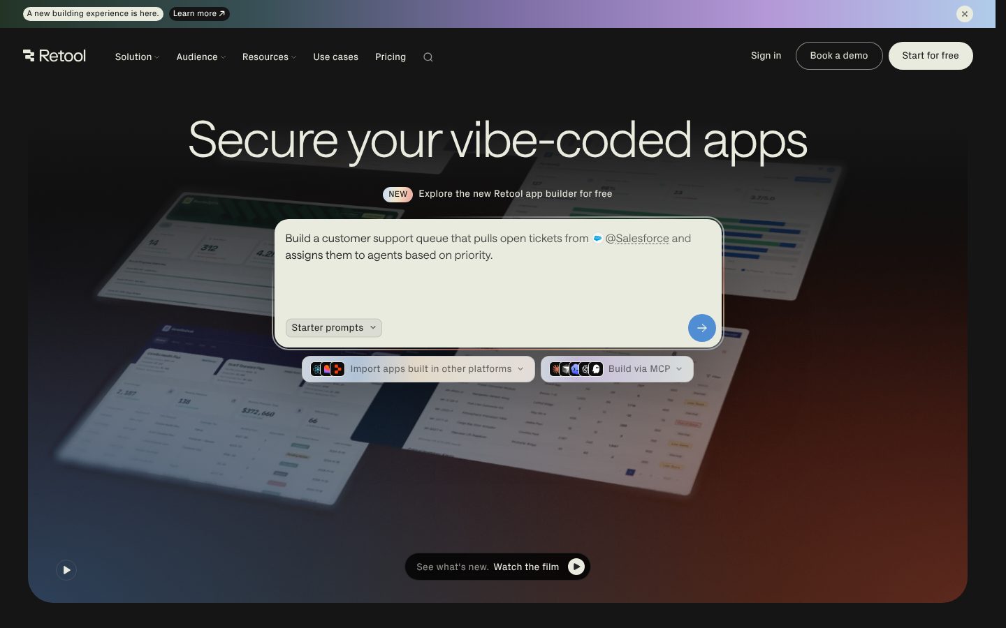 AI AppGen in Retool Homepage