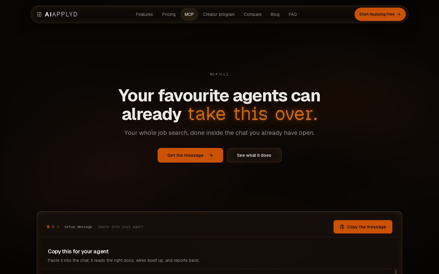 AI Applyd MCP Homepage