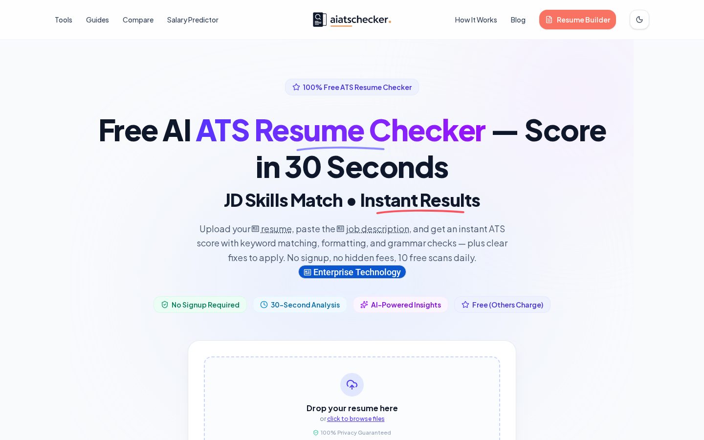 AI ATS CHECKER Homepage
