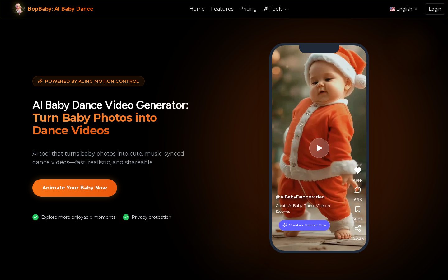 AI Baby Dance Video Generator Homepage