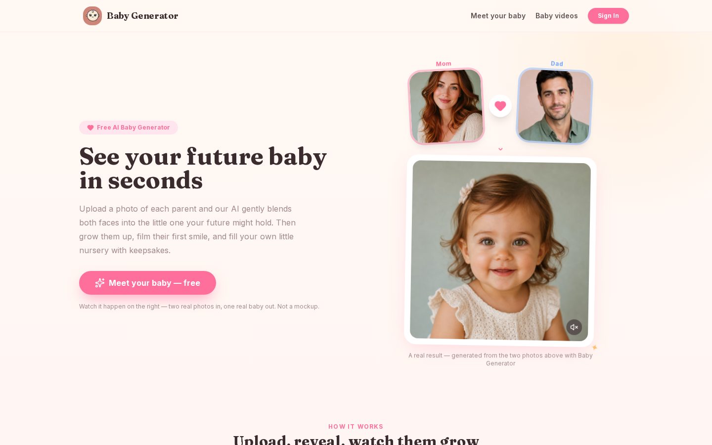 AI Baby Generator Homepage