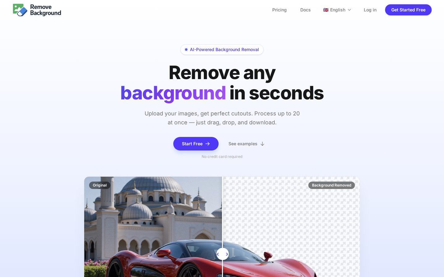 AI Background Remover Homepage