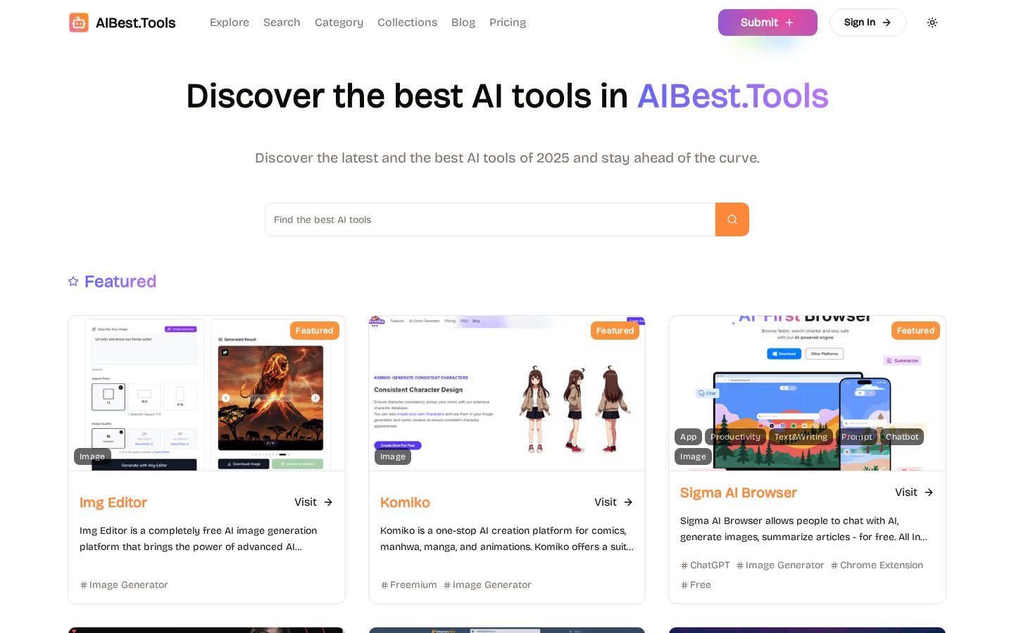 AI Best Tools Homepage