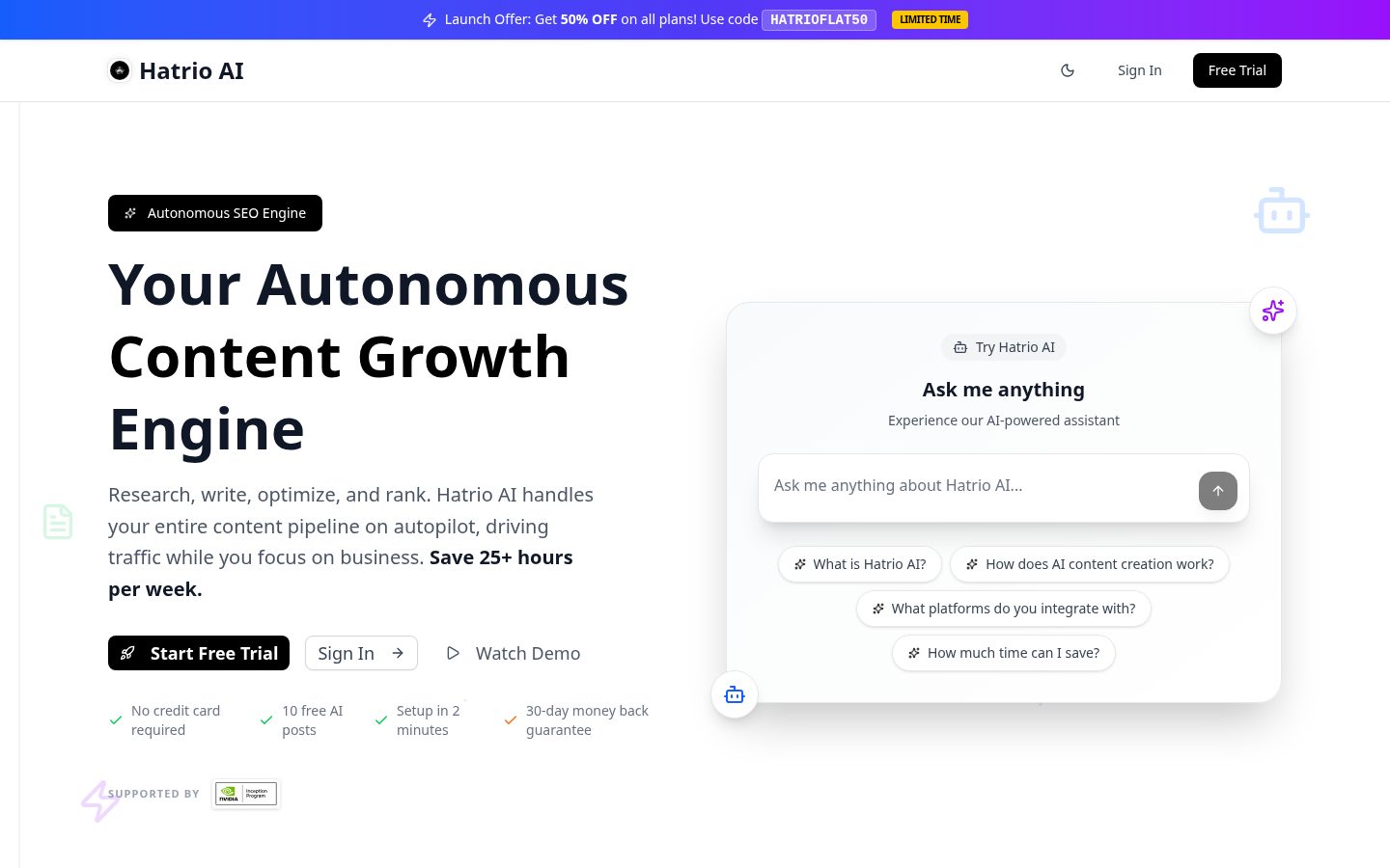 AI Blog Automation Platform Homepage