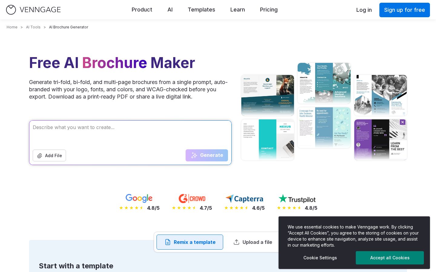 AI Brochure Generator Homepage