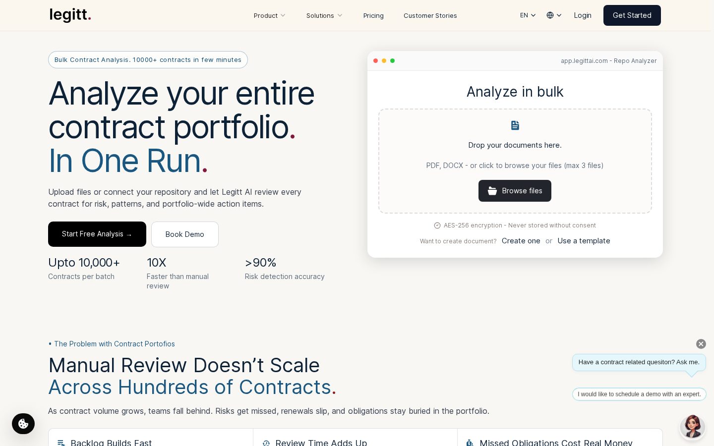 AI Bulk Analysis Homepage