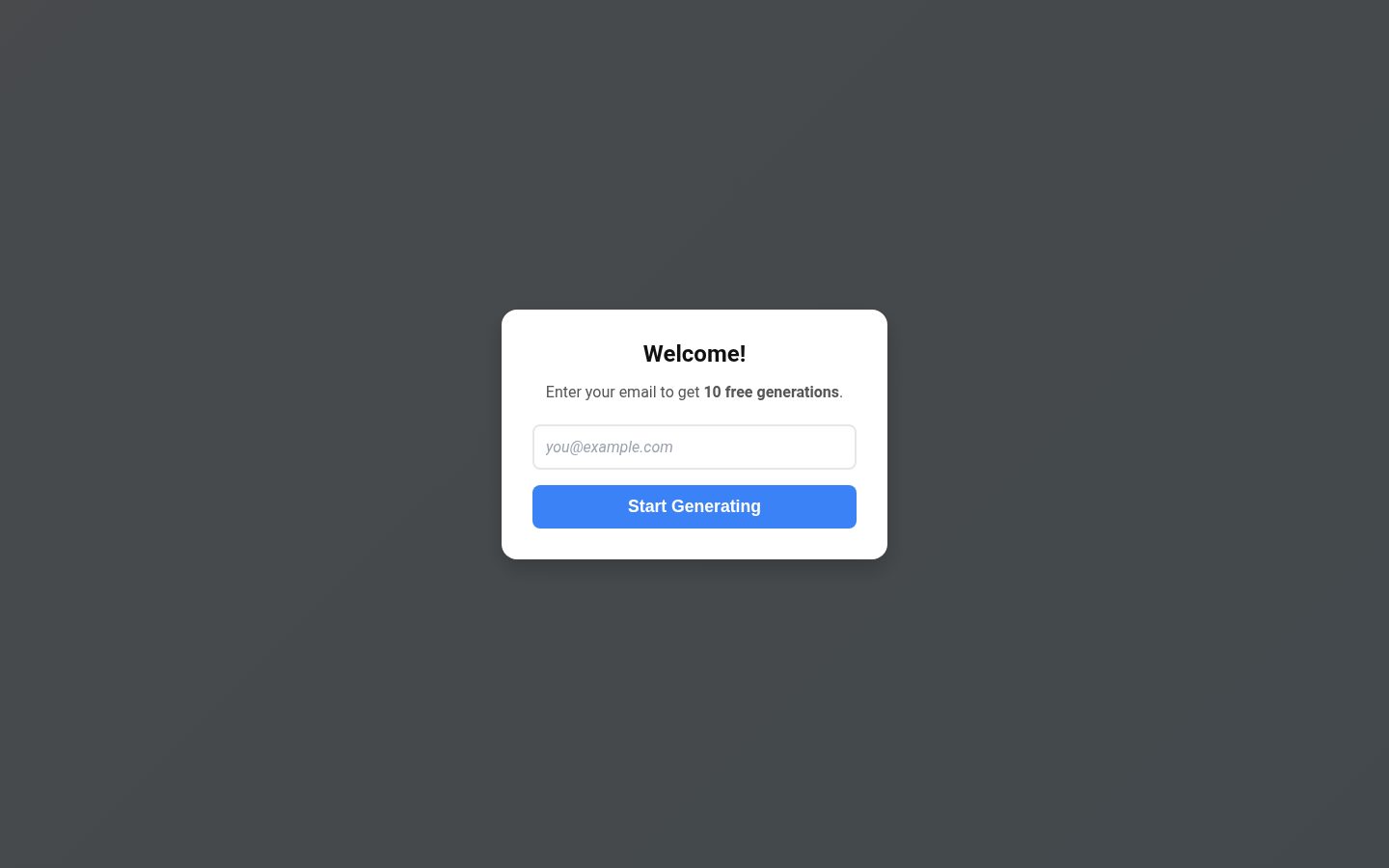 AI Caption Generator Homepage