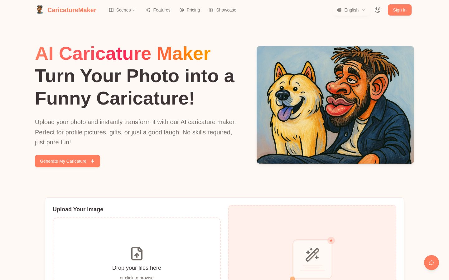 AI Caricature Maker Homepage