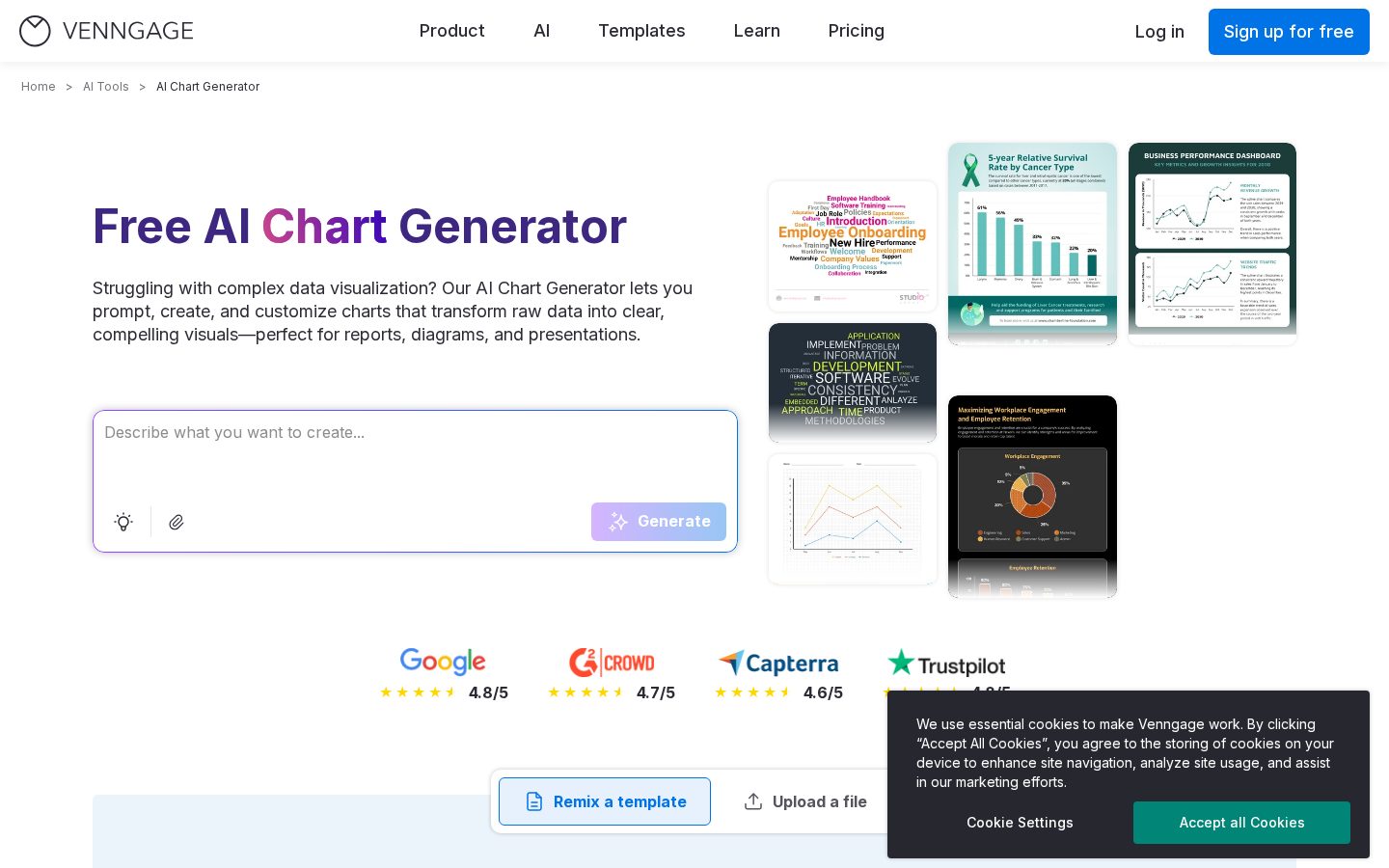 AI Chart Generator Homepage