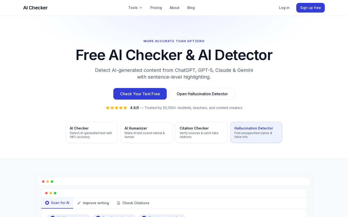 AI Checker Homepage