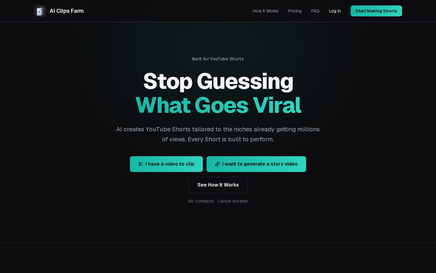 AI Clips Farm Homepage