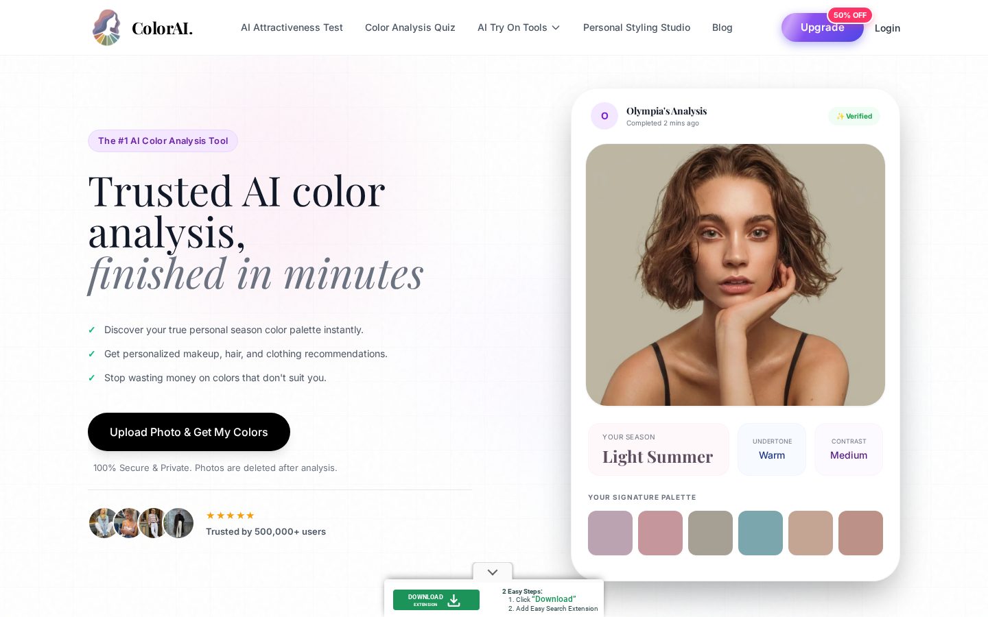 AI Color Analysis Homepage