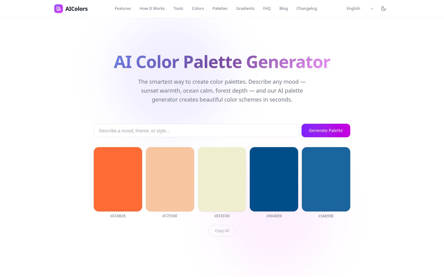 AI Colors Homepage