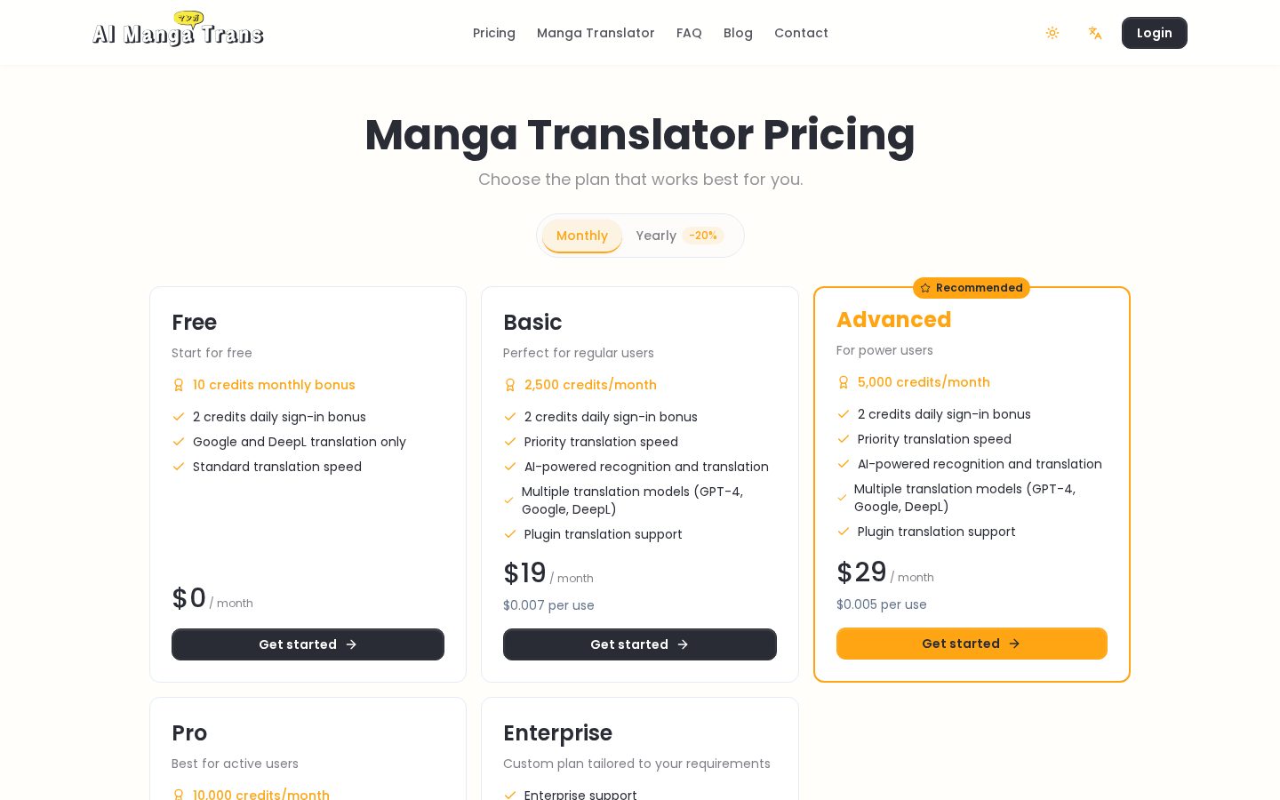 AI Comics Translator Pricing