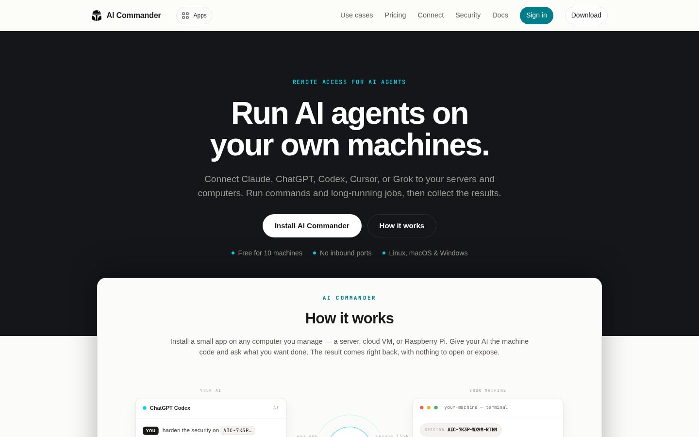 AI Commander Homepage