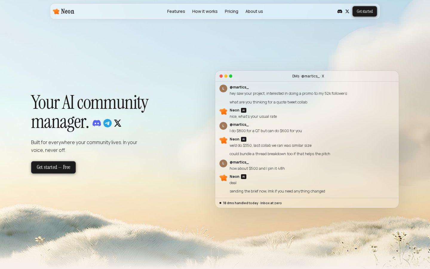 AI Community Manager Homepage